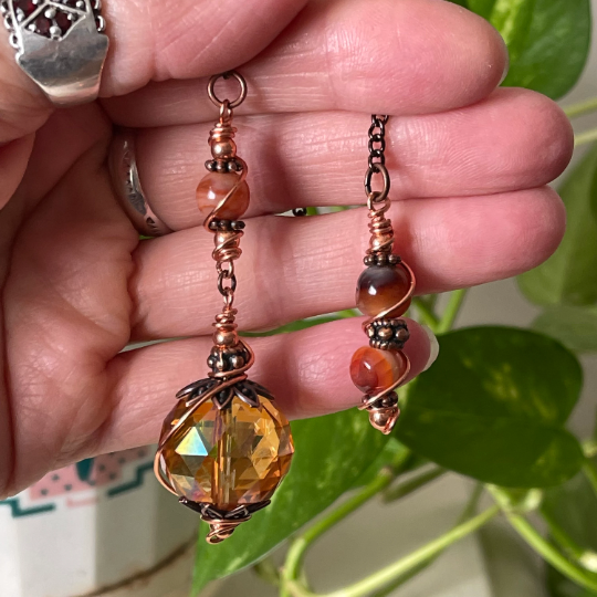 Faceted Crystal & Copper Dowsing Pendulum by True Healing Source