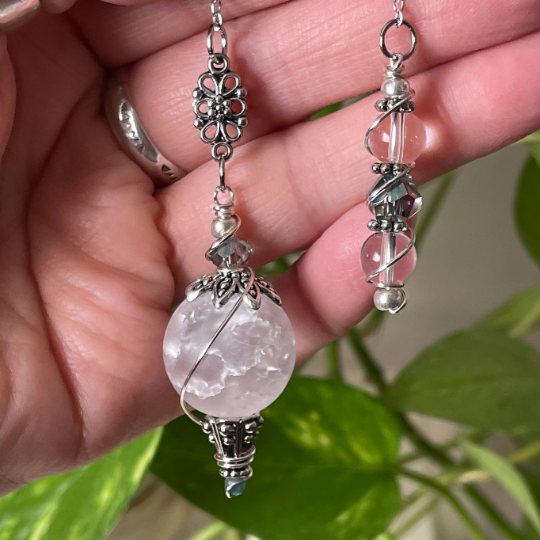 Crystal Silver Dowsing Pendulum by True Healing Source